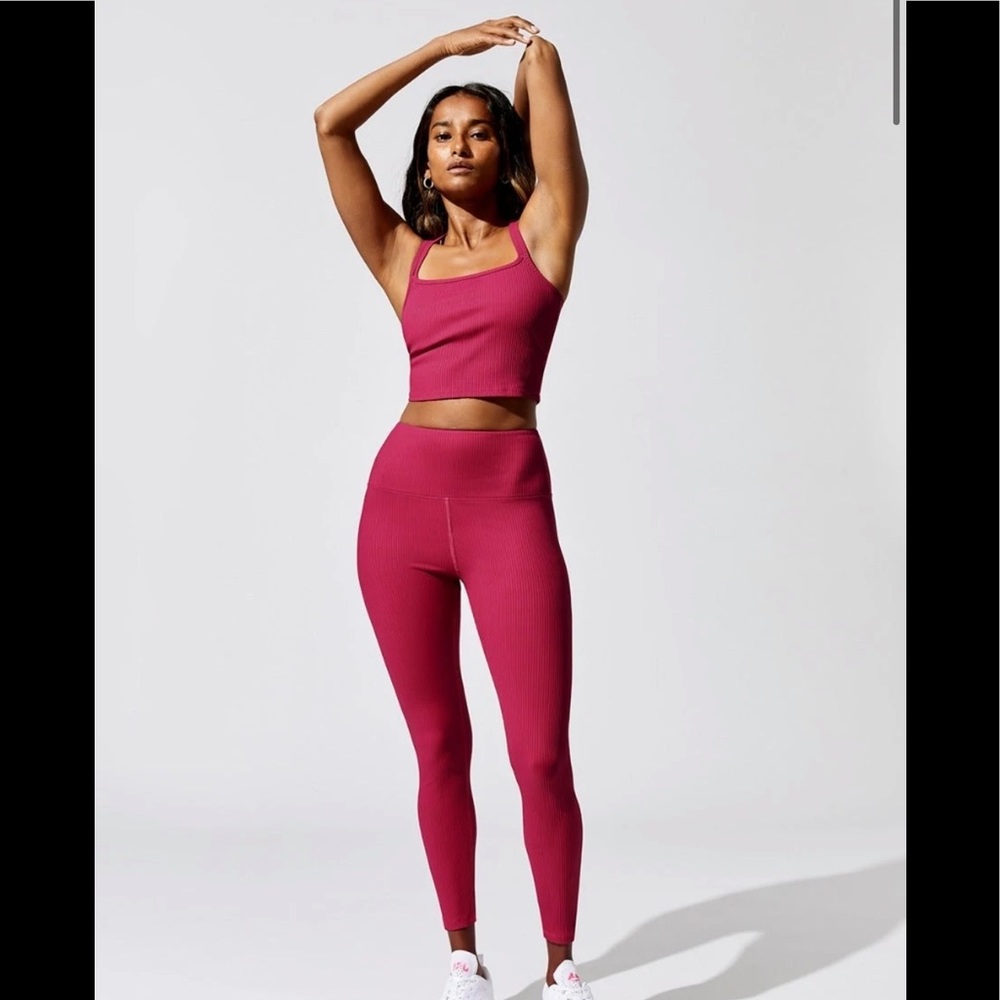 Carbon38 ribbed compression leggings
